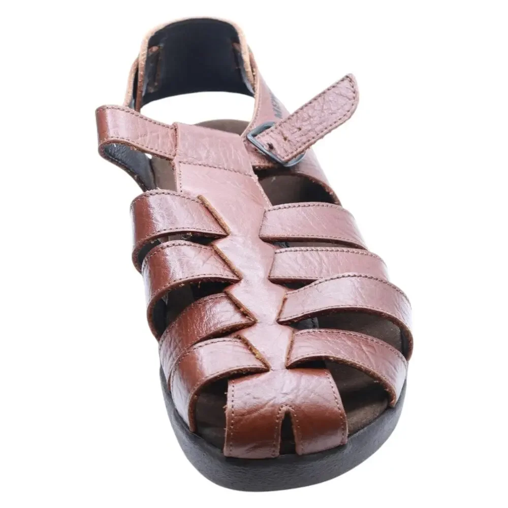 MEPHISTO MEN'S SAM SANDALS TAN GRAIN LEATHER 7 M US
